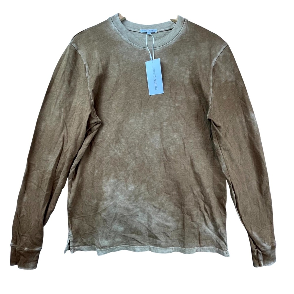 Cotton Citizen Classic Shirt Mens M Vintage Wash Brown Tie‎ Dye Cotton Crew Neck